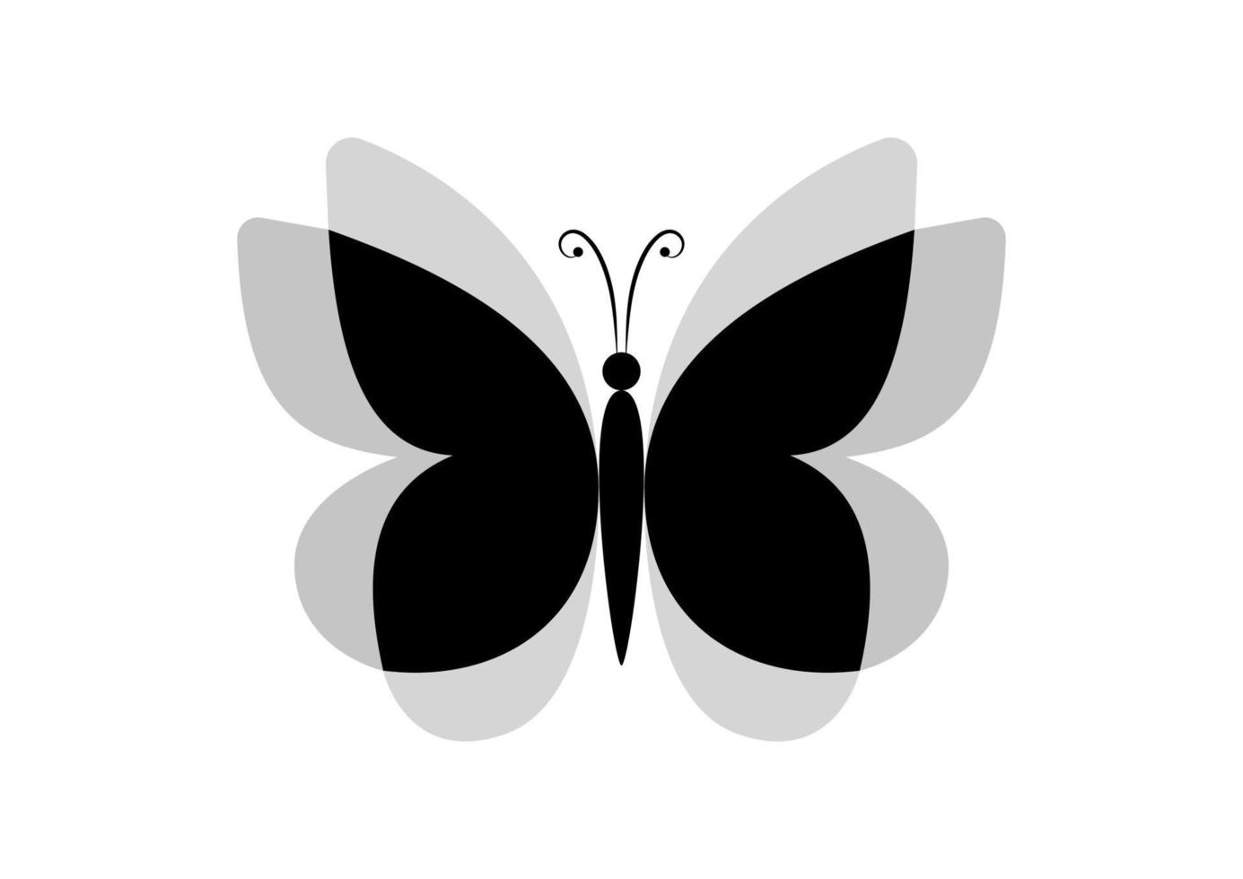 optisch Illusion von schwarz Schmetterling Symbol Vektor Illustration isoliert auf Weiß Hintergrund