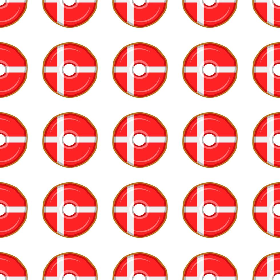mönster kaka med flagga Land Danmark i gott kex vektor