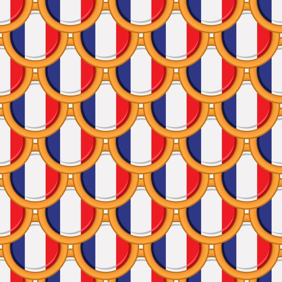 mönster kaka med flagga Land Frankrike i gott kex vektor