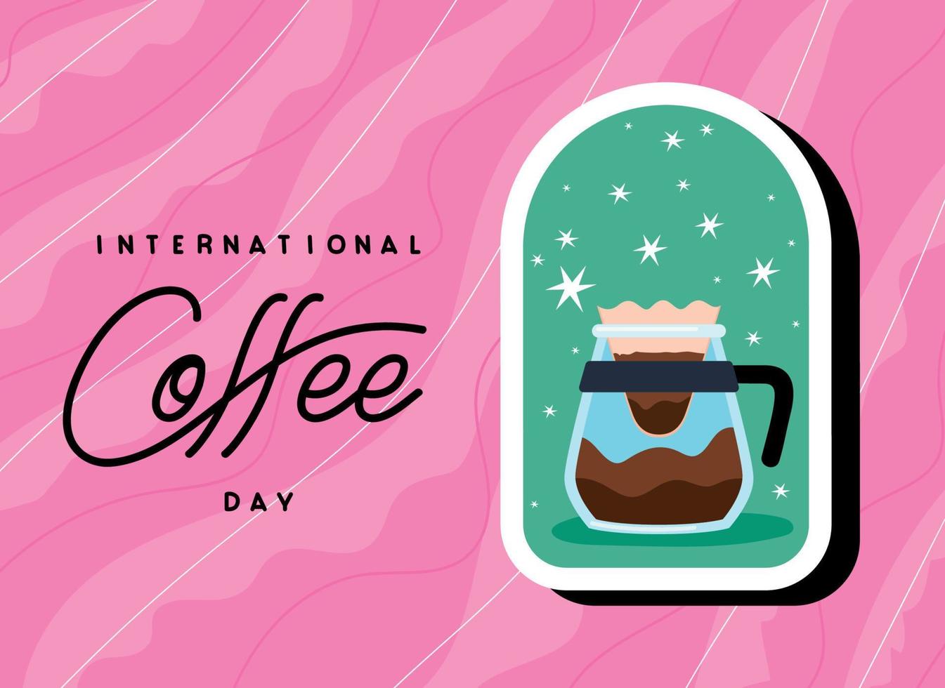 internationell kaffe dag kartell vektor