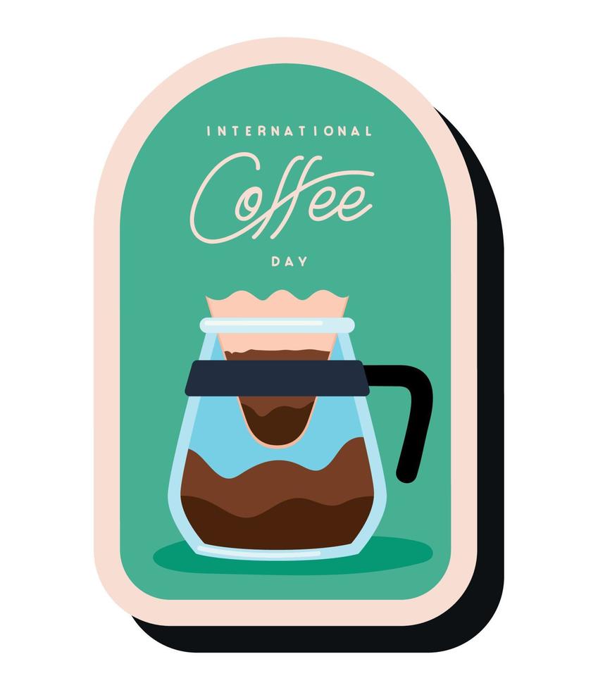 Kaffee Topf Emblem vektor