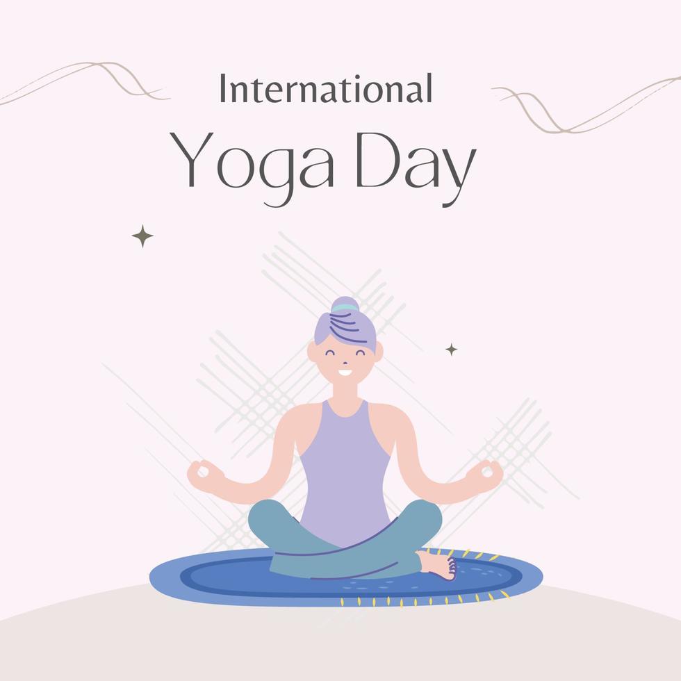 International Yoga Tag Rosa Hintergrund, International Yoga tag-21 Juni Vektor Illustration.