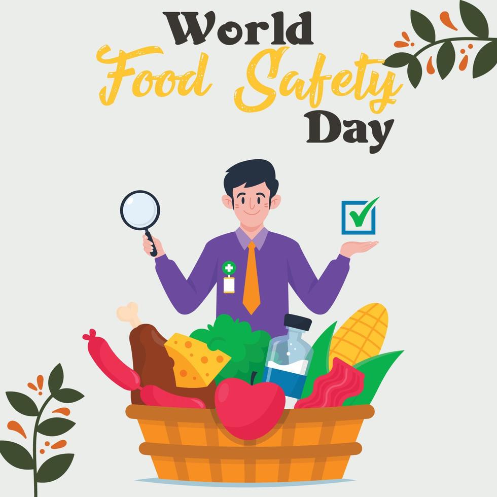 Welt Essen Sicherheit Tag Illustration. vektor