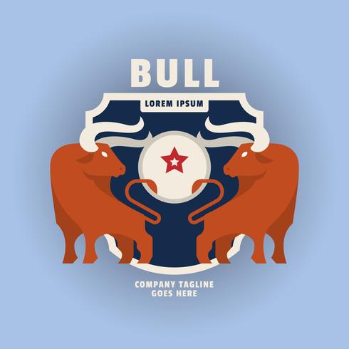 Bull Crest Logo Emblem Etikett Illustration vektor