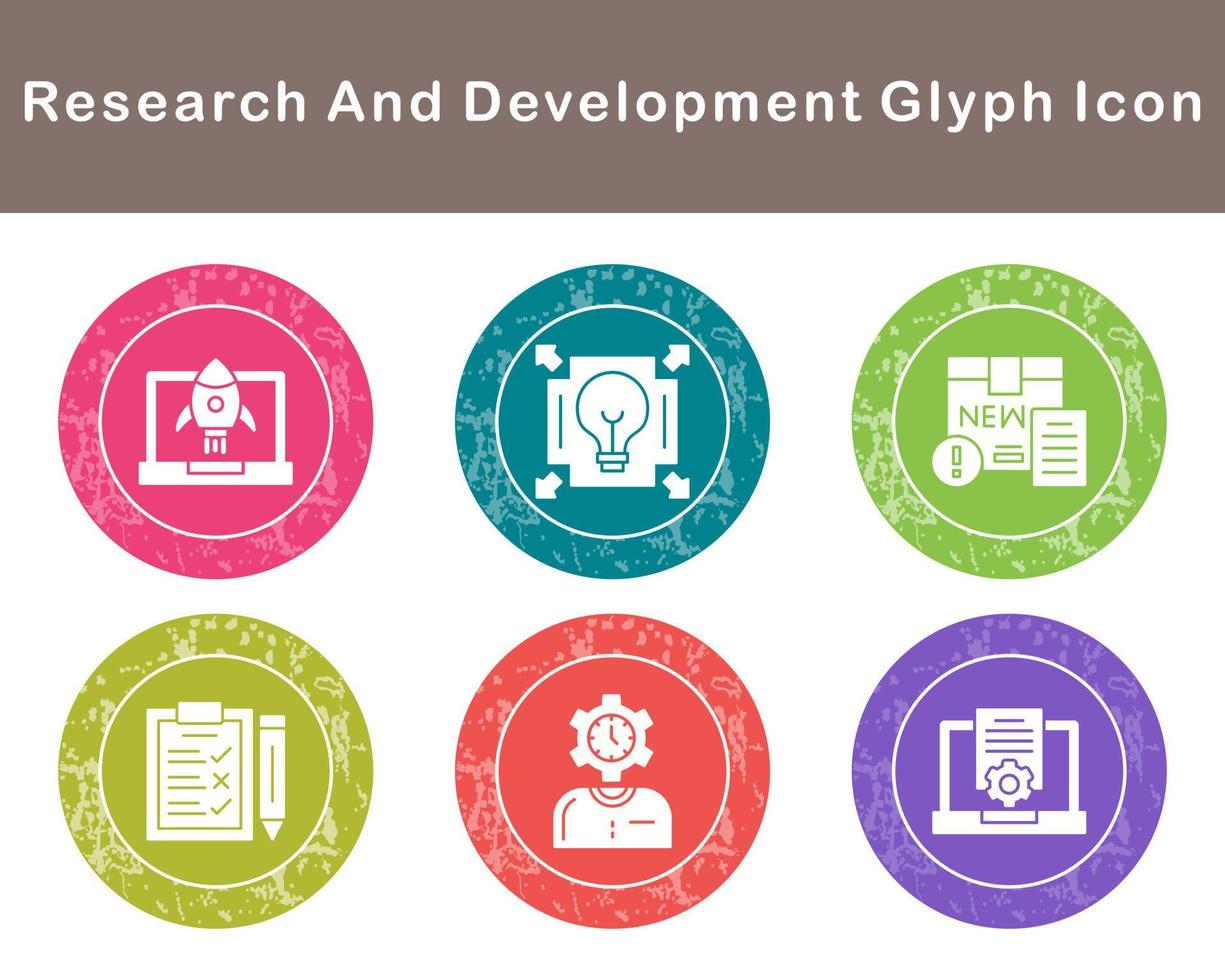 forskning och utveckling vektor ikon uppsättning