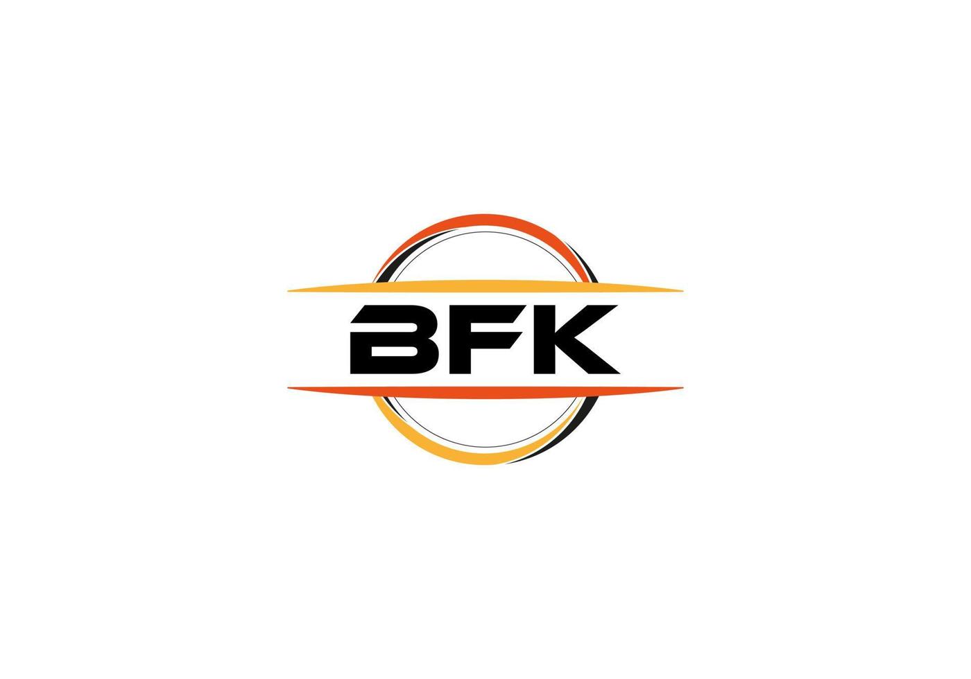 bfk Brief Lizenzgebühren Ellipse gestalten Logo. bfk Bürste Kunst Logo. bfk Logo zum ein Unternehmen, Geschäft, und kommerziell verwenden. vektor
