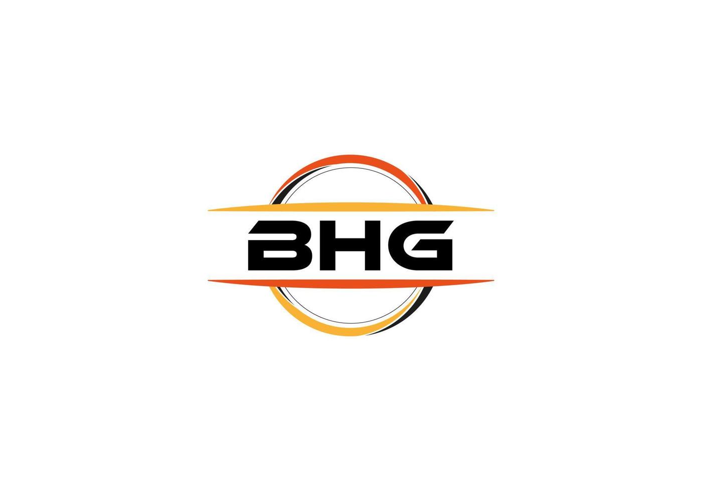 bhg Brief Lizenzgebühren Ellipse gestalten Logo. bhg Bürste Kunst Logo. bhg Logo zum ein Unternehmen, Geschäft, und kommerziell verwenden. vektor