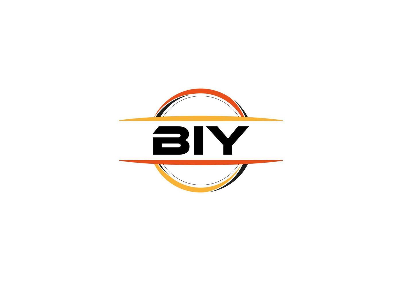 biy brev royalty ellips form logotyp. biy borsta konst logotyp. biy logotyp för en företag, företag, och kommersiell använda sig av. vektor
