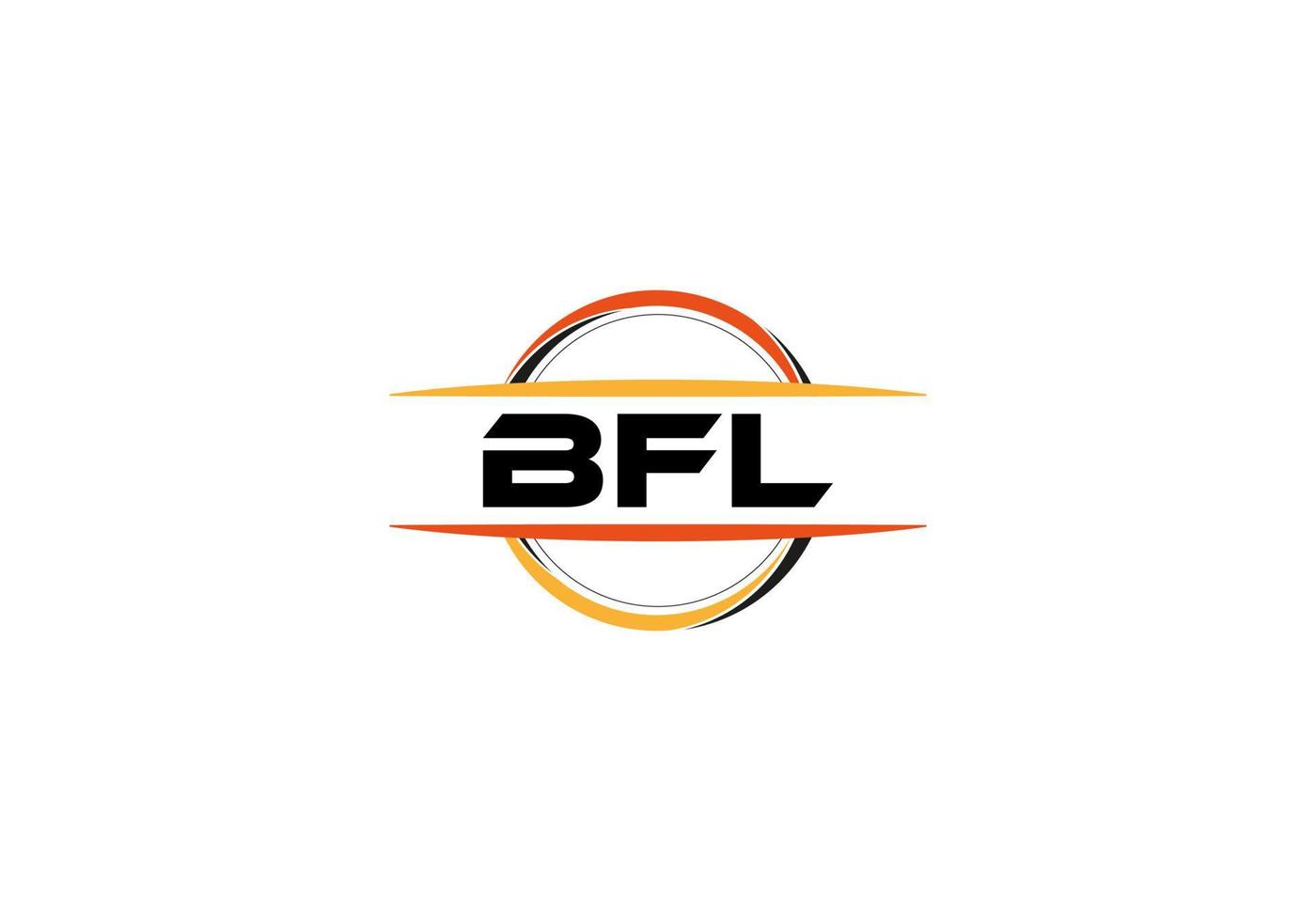 bfl brev royalty ellips form logotyp. bfl borsta konst logotyp. bfl logotyp för en företag, företag, och kommersiell använda sig av. vektor