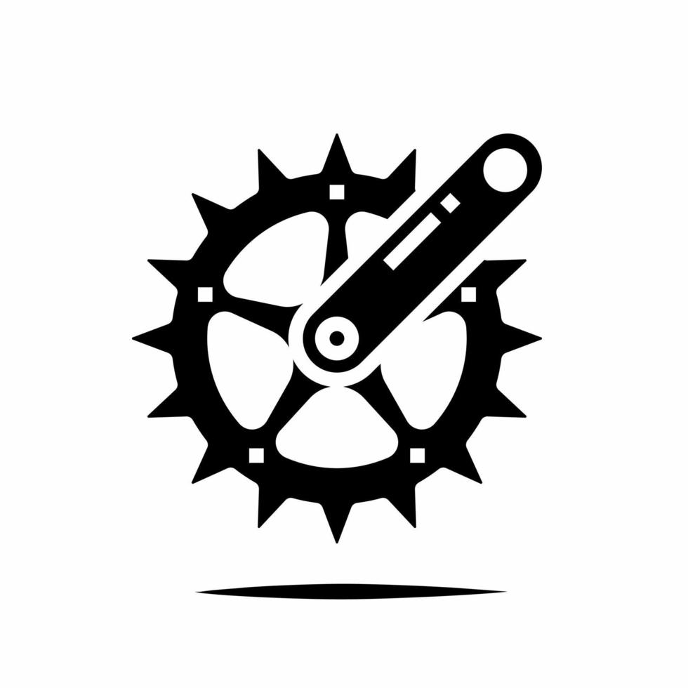 cykel kugghjul ikon illustration med skugga. stock vektor. vektor