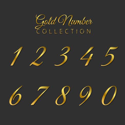 Lyxig Golden Number Collection vektor