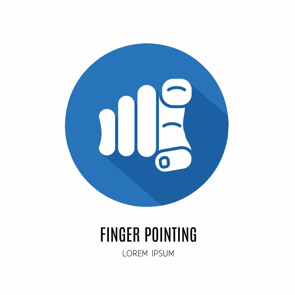 Finger zeigen Symbol im eben . Logo zum Geschäft. Lager Vektor. vektor