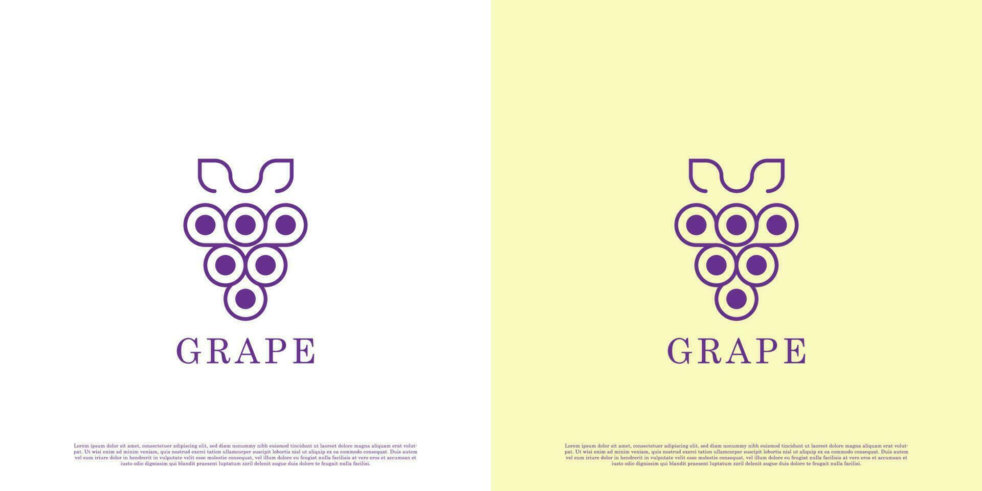 modern Traube Wein Logo Design Illustration. modern minimalistisch Traube Obst Linie Silhouette. geeignet zum Netz oder App Symbole. vektor