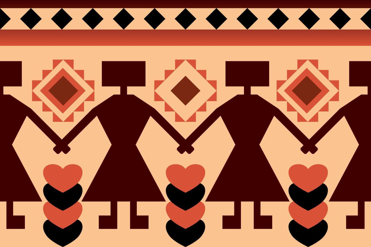 naturlig tona geometrisk etnisk sömlös mönster design för tapet, bakgrund, tyg, ridå, matta, Kläder, och omslag. vektor
