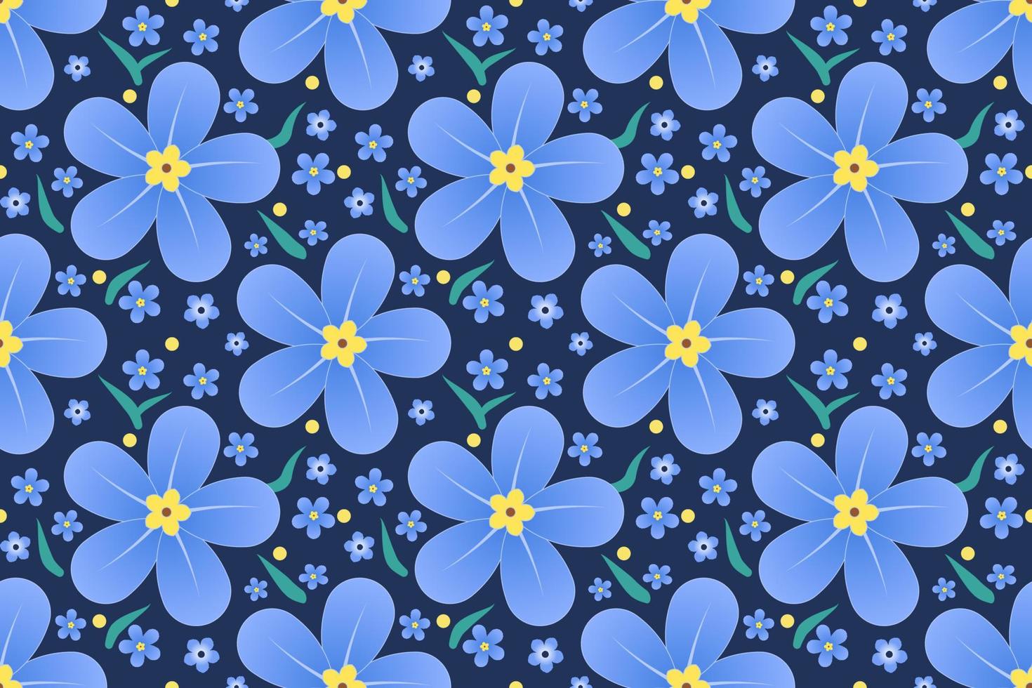 sömlös mönster glömma mig inte lila blommor på de mörk blå bakgrund är designad för tapet, traditionell Kläder, matta, ridå, och Hem dekoration. vektor