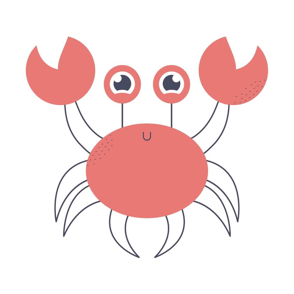 söt krabba design vektor