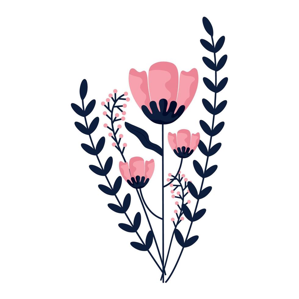 rosa blommor bukett vektor