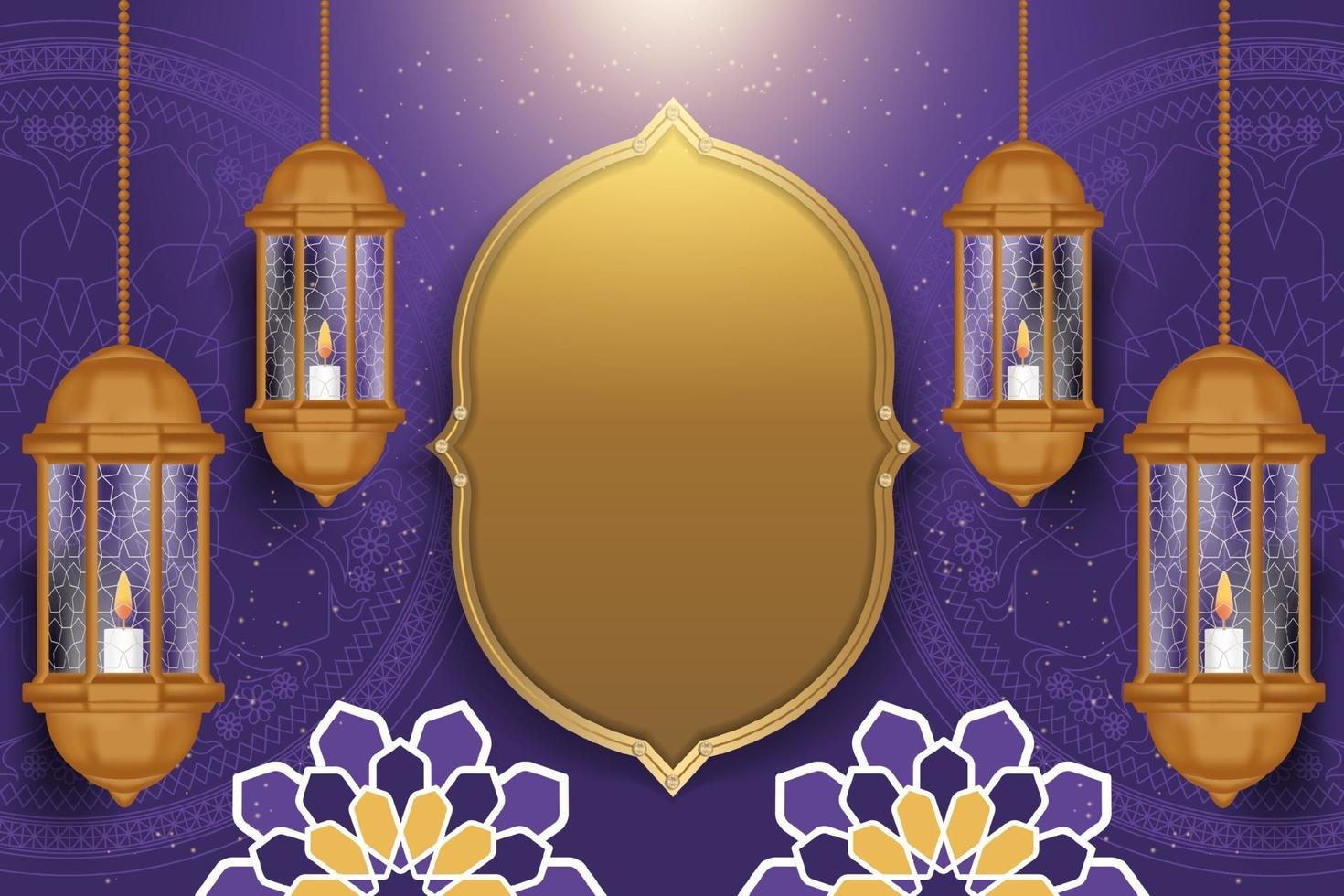 Ramadan Kareem Hintergrund mit realistischem Stil vektor