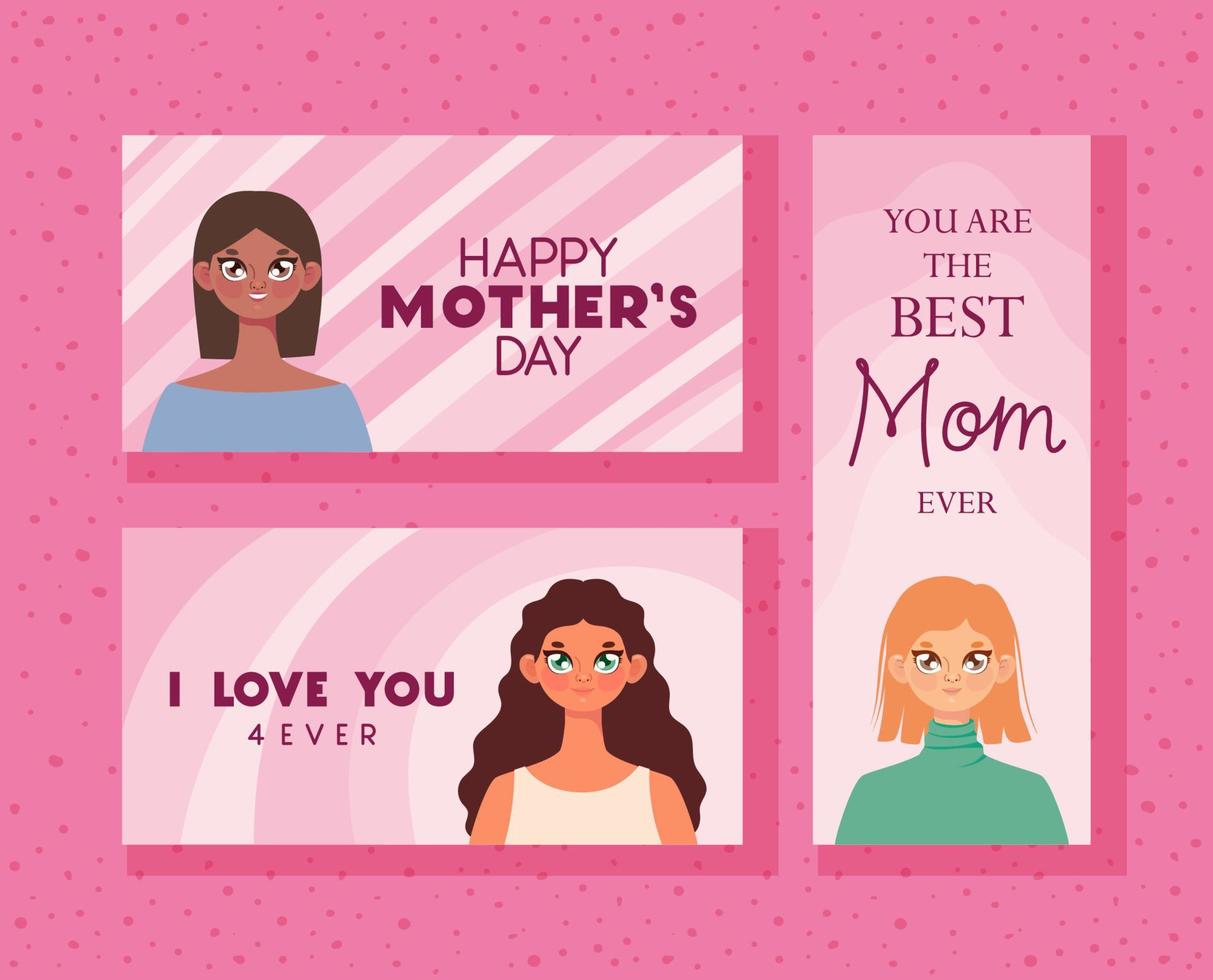 glücklich Mütter Tag Karten vektor