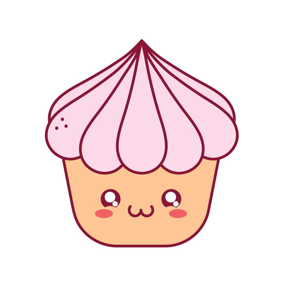 kawaii Cupcake Illustration vektor