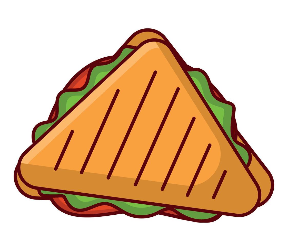 grillad smörgås ikon vektor