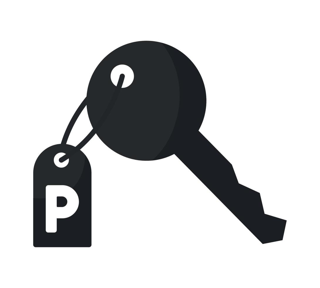 Schlüssel mit Parkplatz Symbol Etikette vektor