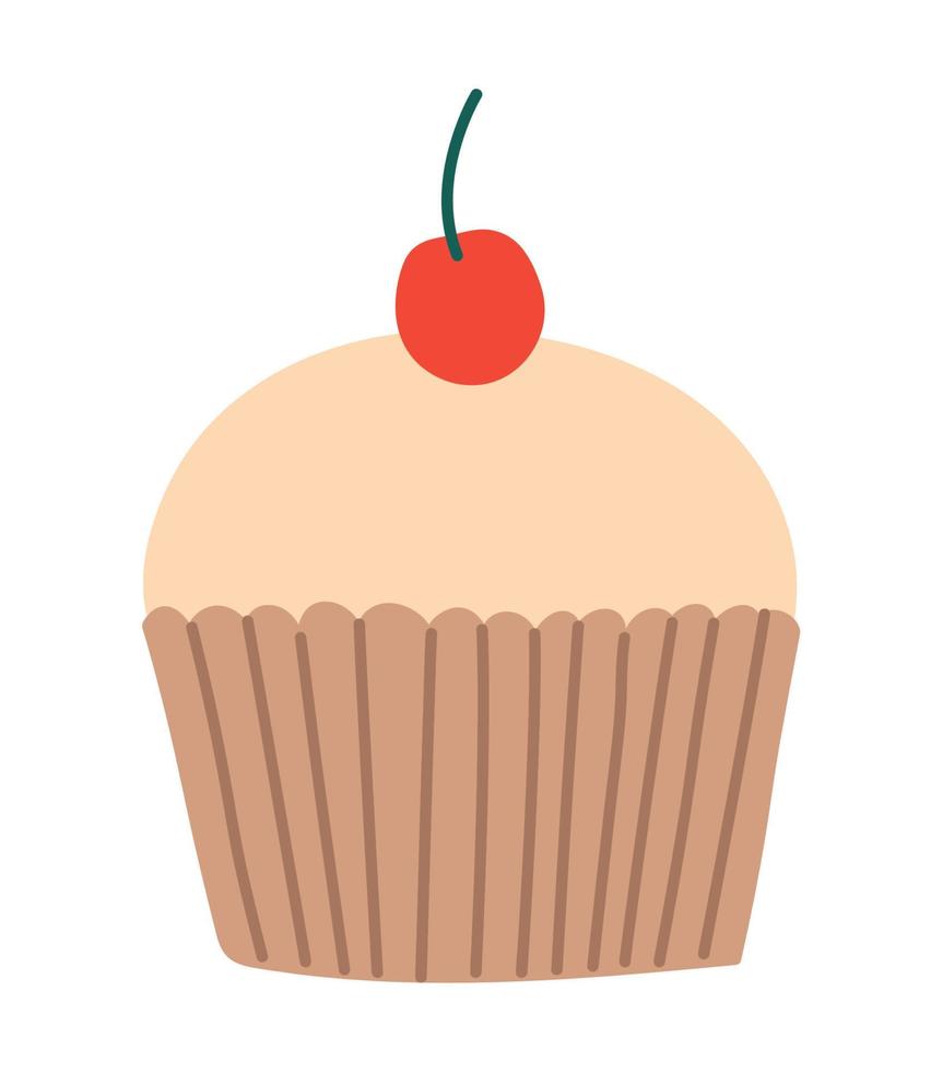 Cupcake mit Kirsche vektor