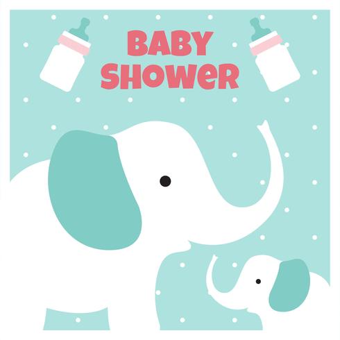 Elephant baby shower bakgrund vektor