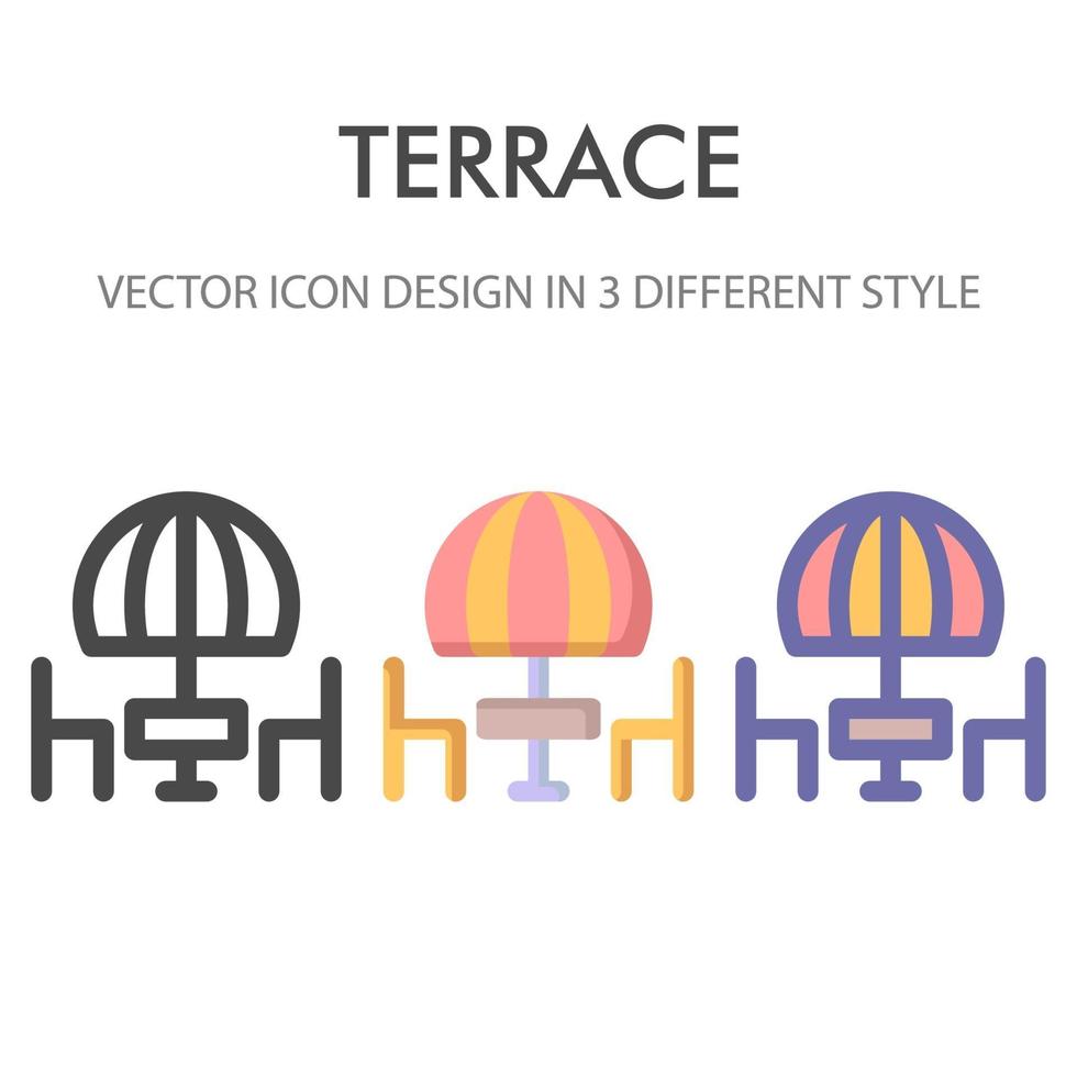 terrass ikon pack isolerad på vit bakgrund. för din webbdesign, logotyp, app, ui. vektorgrafikillustration och redigerbar stroke. eps 10. vektor