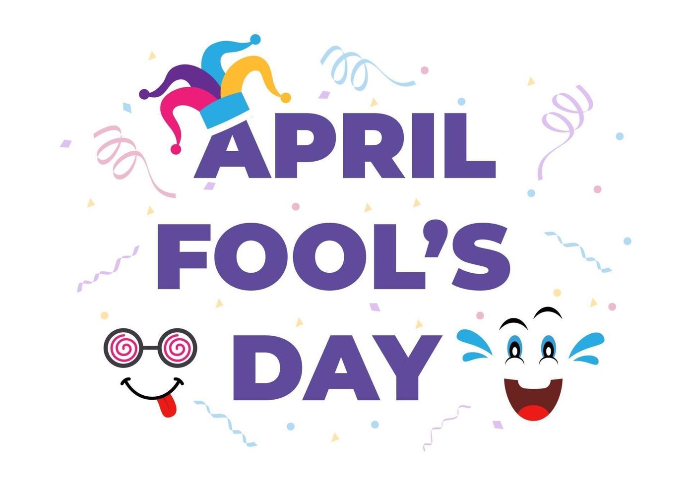 firande glad april idiotsdag bär en jester hatt bakgrund designkoncept. vektor illustration