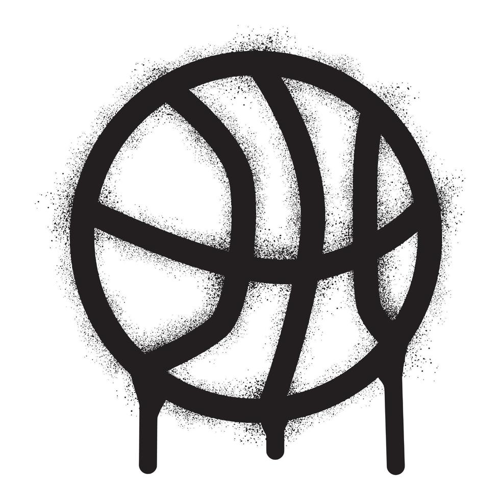 Basketball Symbol mit schwarz sprühen Farbe vektor