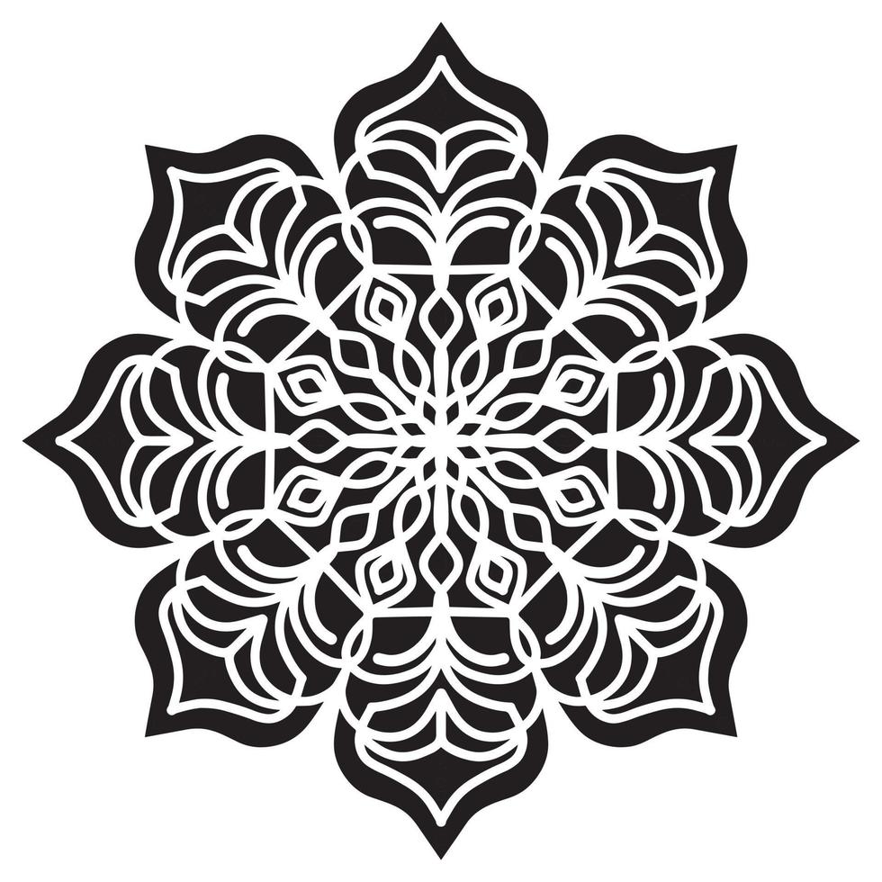 mandala mönster stencil abstrakt blommig prydnad vektor