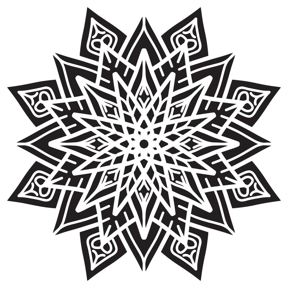 mandala mönster stencil abstrakt blommig prydnad vektor
