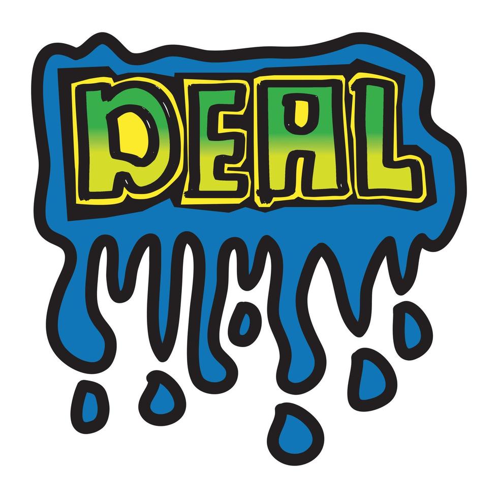 Deal Text mit Graffiti Kunst Design vektor