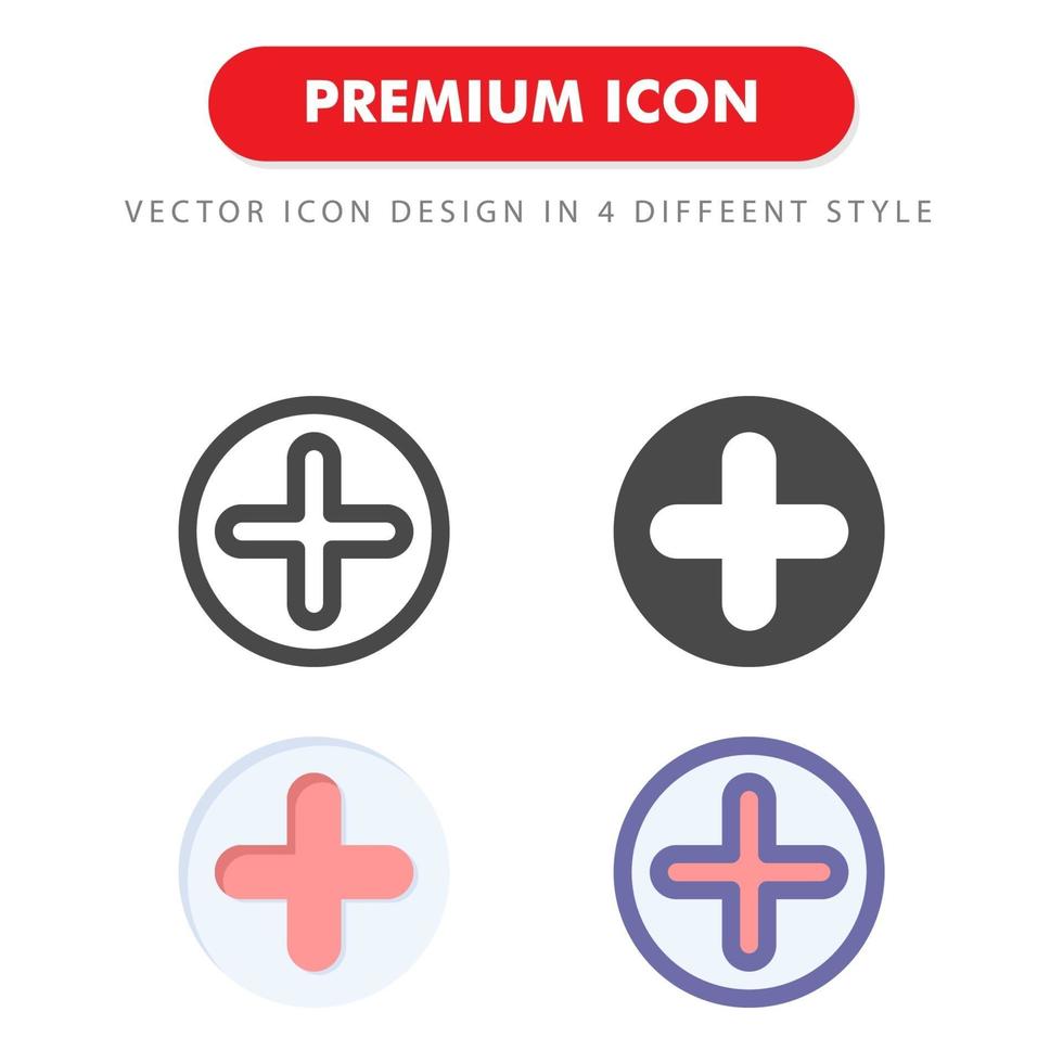 plus Icon Pack isoliert auf weißem Hintergrund. für Ihr Website-Design, Logo, App, UI. Vektorgrafiken Illustration und bearbeitbarer Strich. eps 10. vektor