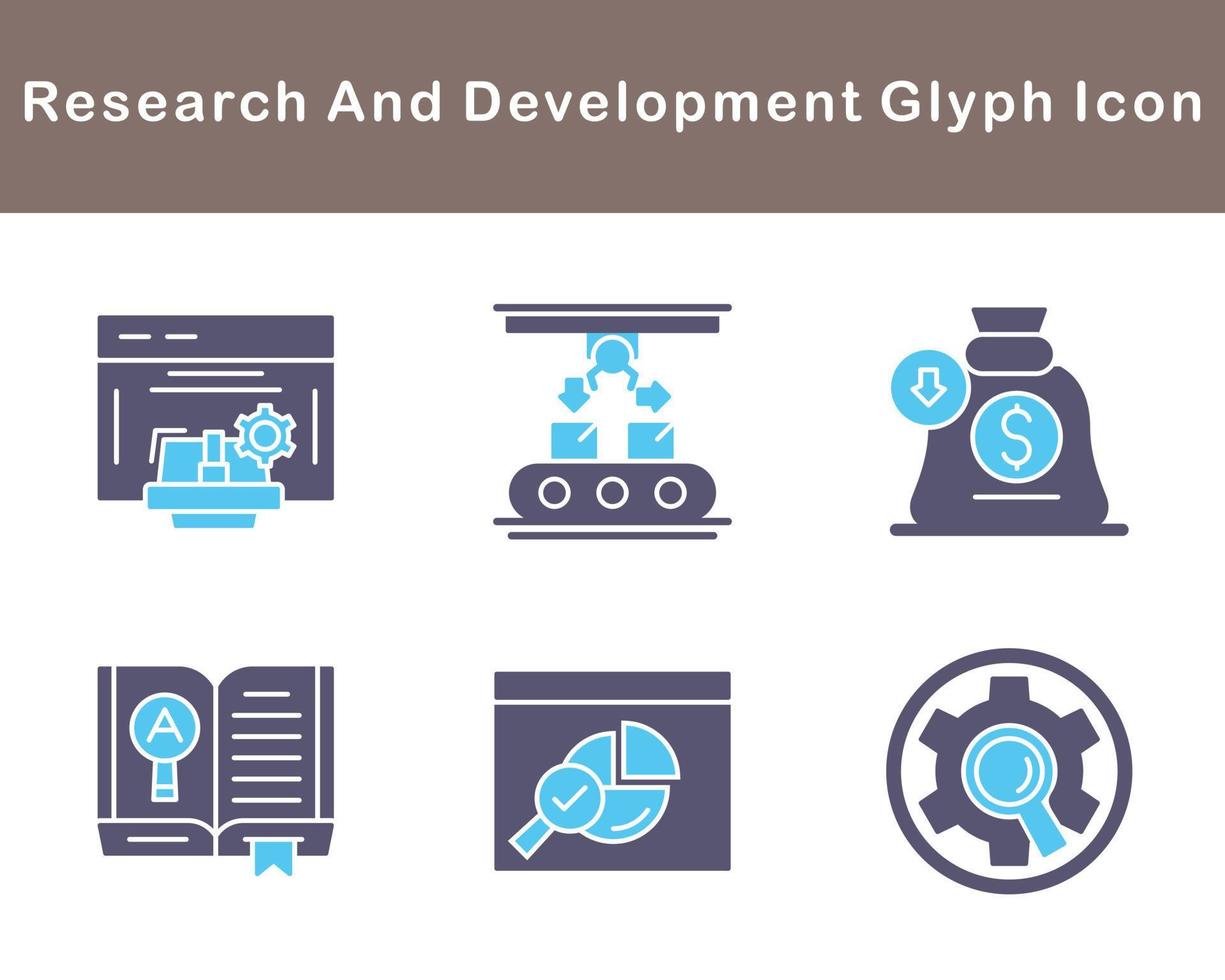 forskning och utveckling vektor ikon uppsättning