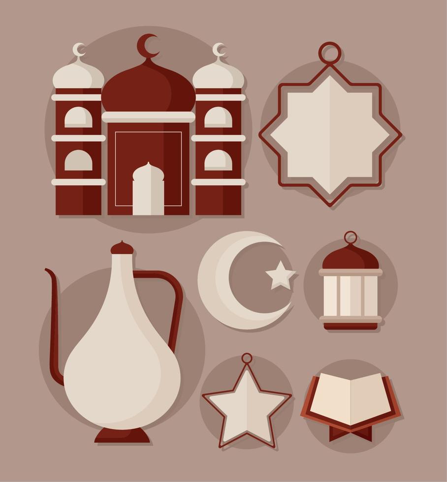 muslim kultur objekt vektor