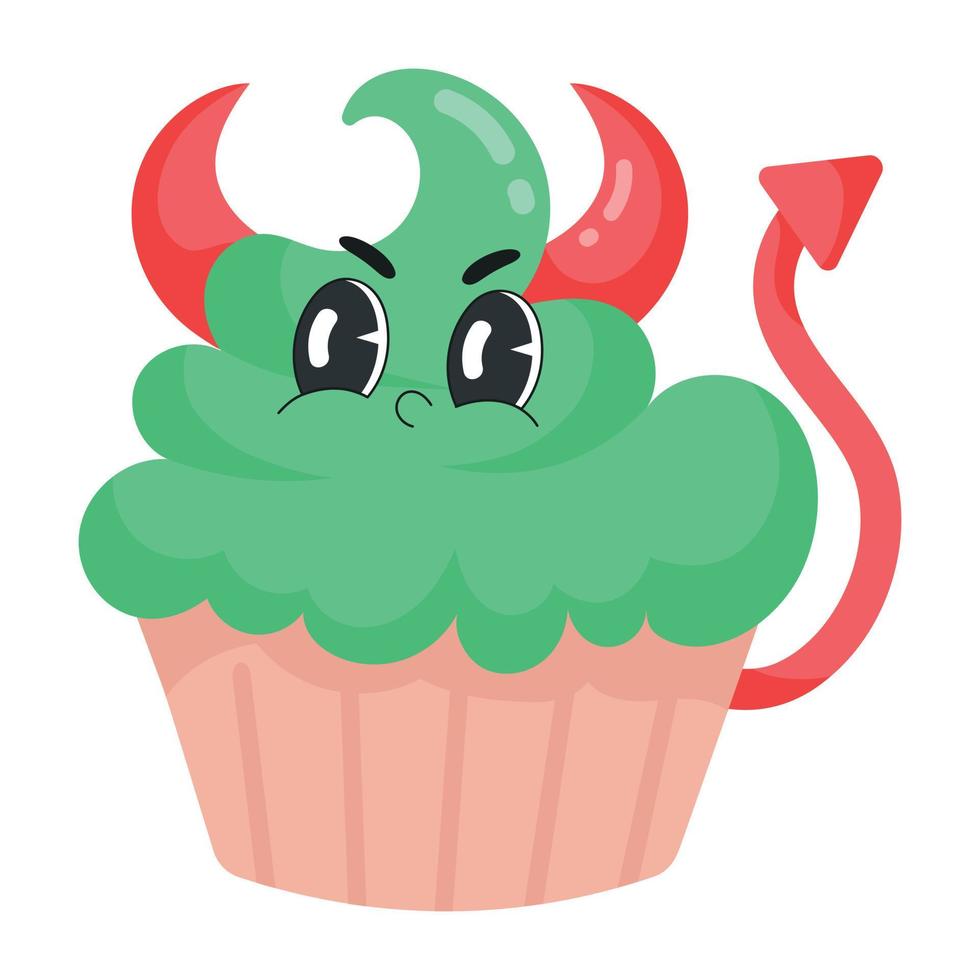 modisch Teufel Cupcake vektor