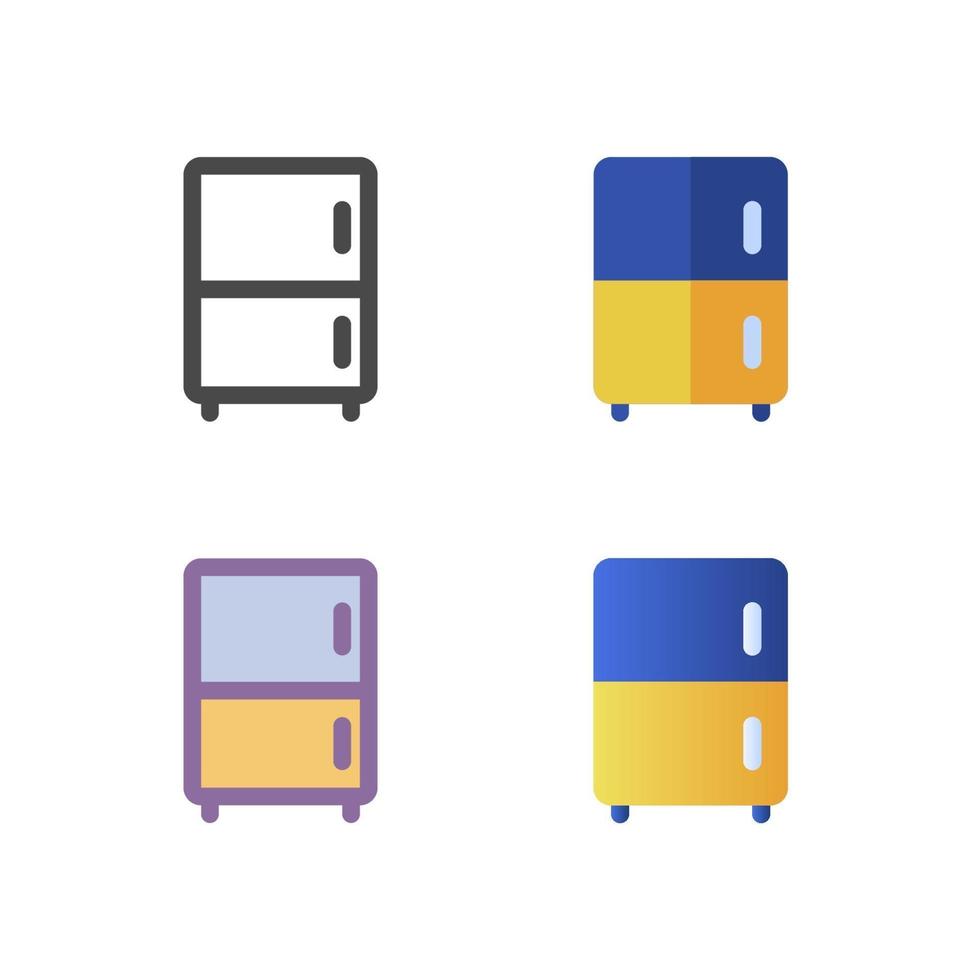 kylskåp ikon pack isolerad på vit bakgrund. för din webbdesign, logotyp, app, ui. vektorgrafikillustration och redigerbar stroke. eps 10. vektor