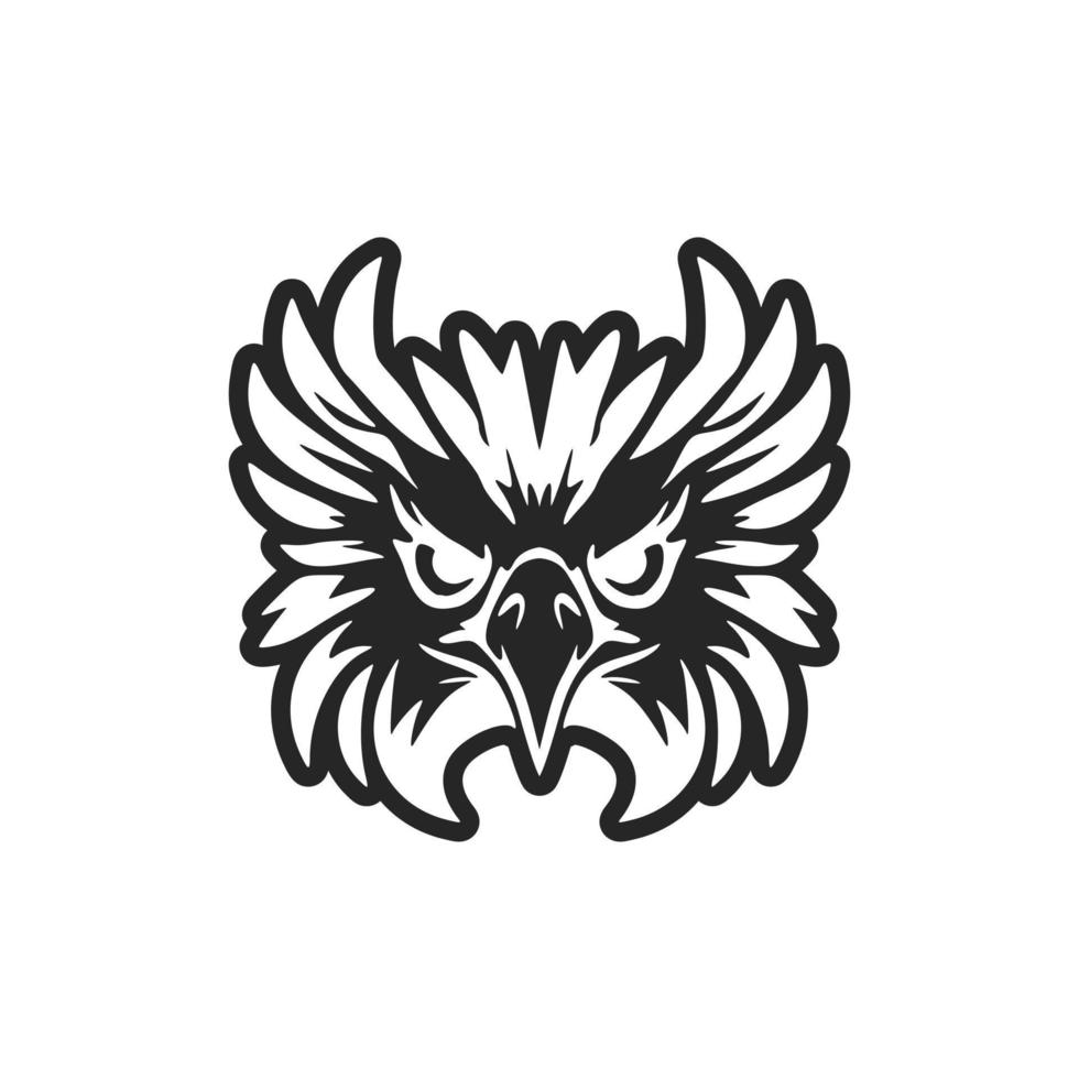 Vektor Logo von ein Adler, im schwarz und Weiß Färbung.