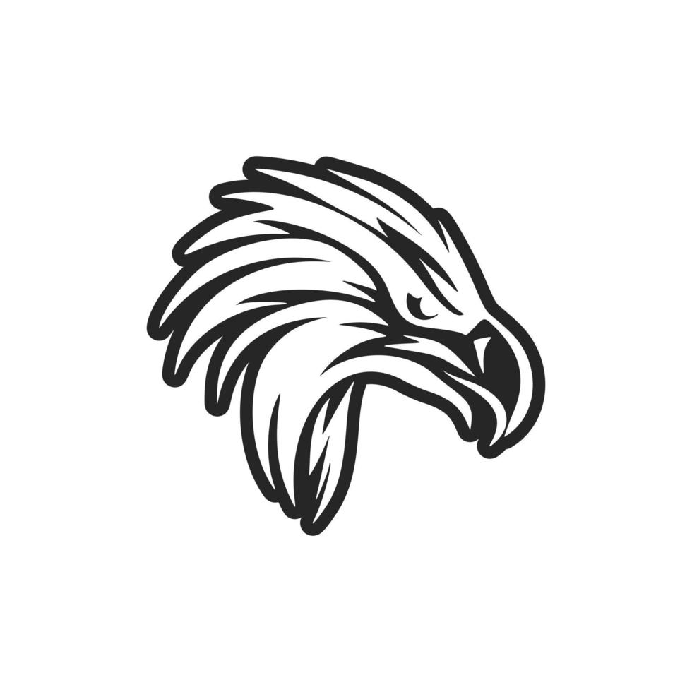 Vektor Logo mit ein Adler mit schwarz und Weiß Färbung.