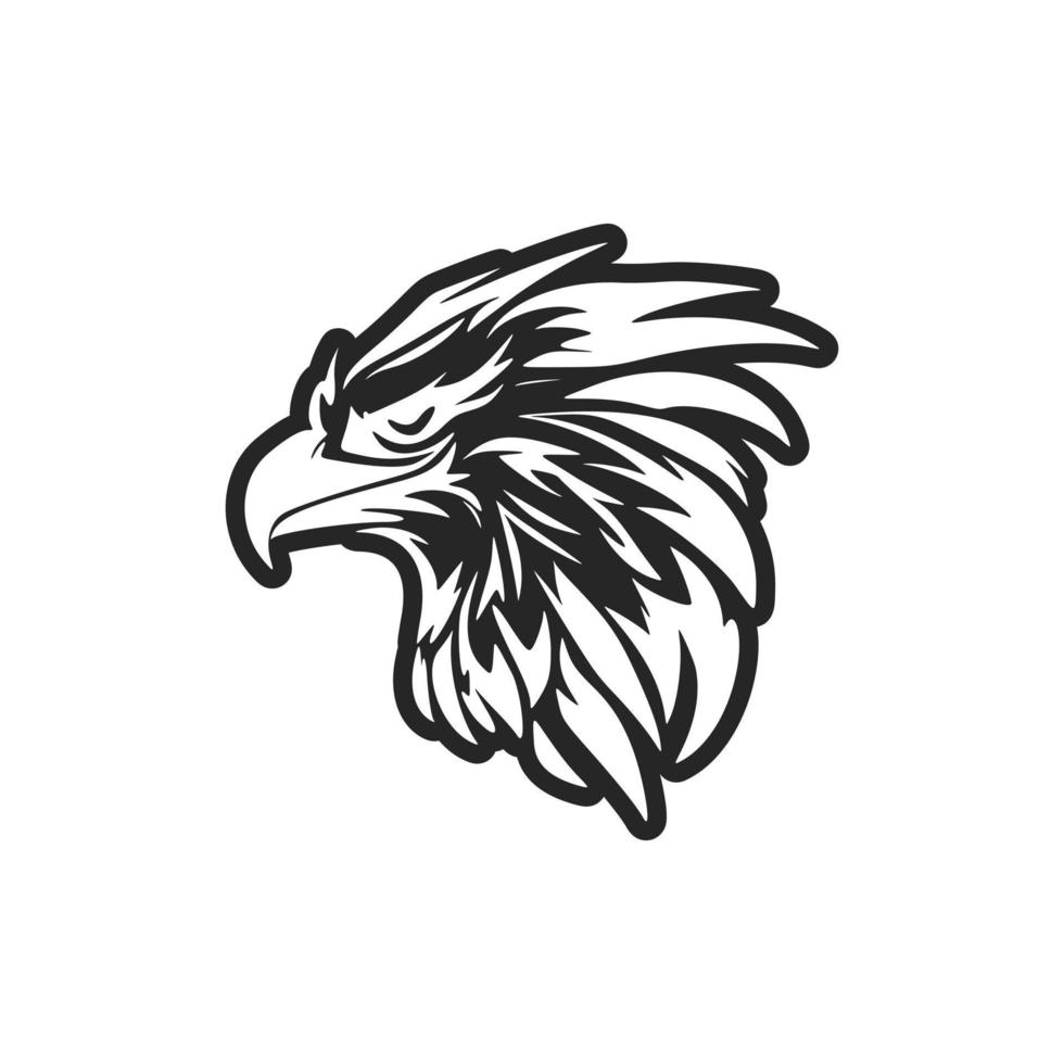 Vektor Logo mit ein Adler, im schwarz und Weiß.