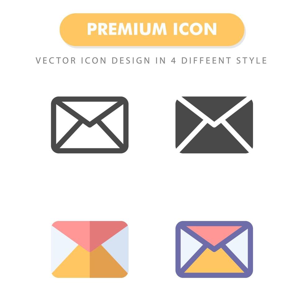 E-Mail-Icon-Pack isoliert auf weißem Hintergrund. für Ihr Website-Design, Logo, App, UI. Vektorgrafiken Illustration und bearbeitbarer Strich. eps 10. vektor