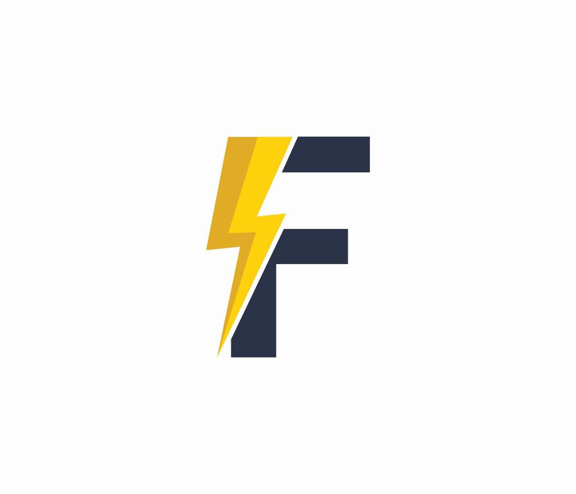 f energi logotyp eller brev f elektrisk logotyp vektor