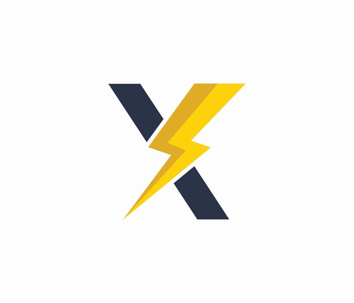 x energi logotyp eller brev x elektrisk logotyp vektor