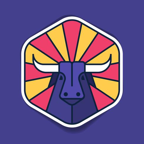 Bull Head Logo Emblemetikettmall vektor