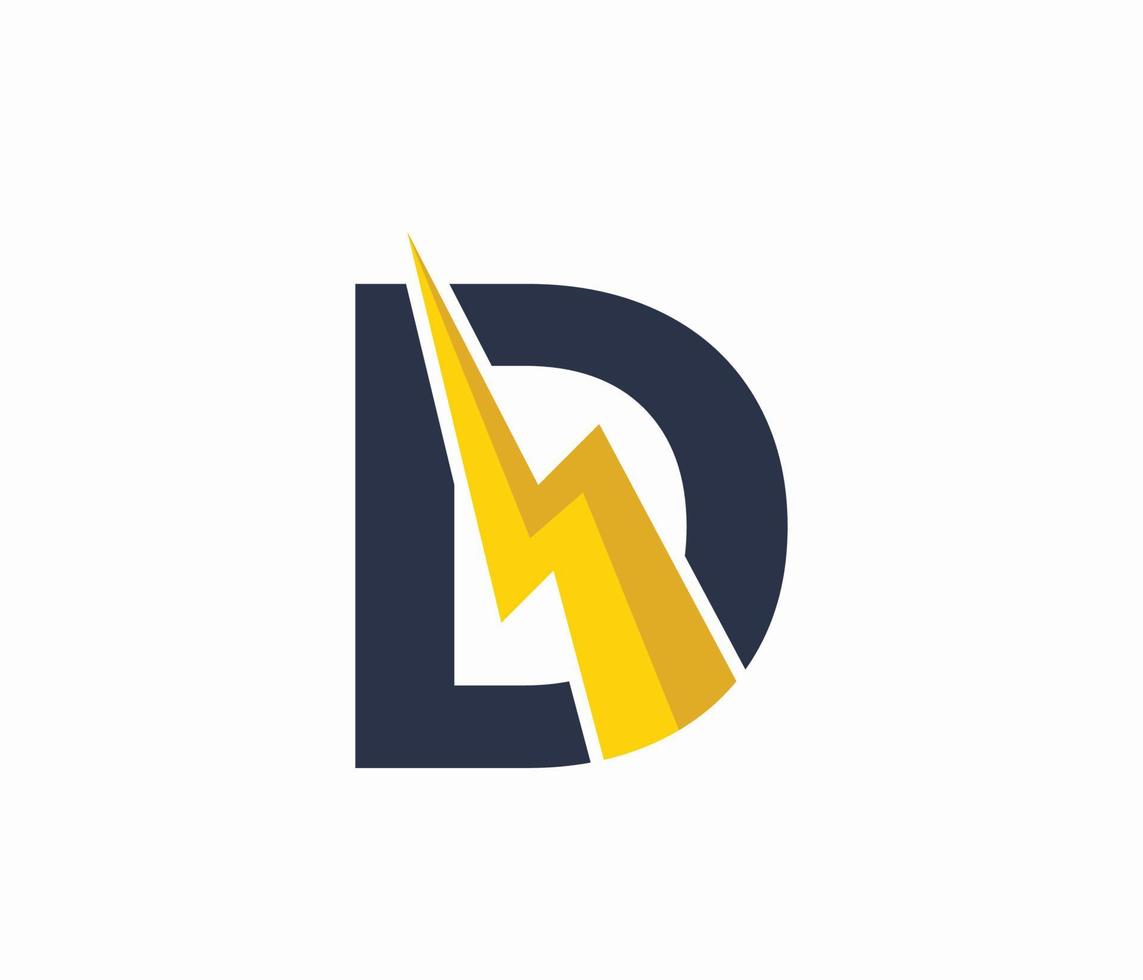 d energi logotyp eller brev d elektrisk logotyp vektor