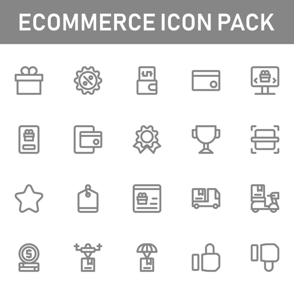 e-handel ikon pack isolerad på vit bakgrund. för din webbdesign, logotyp, app, ui. vektorgrafikillustration och redigerbar stroke. eps 10. vektor