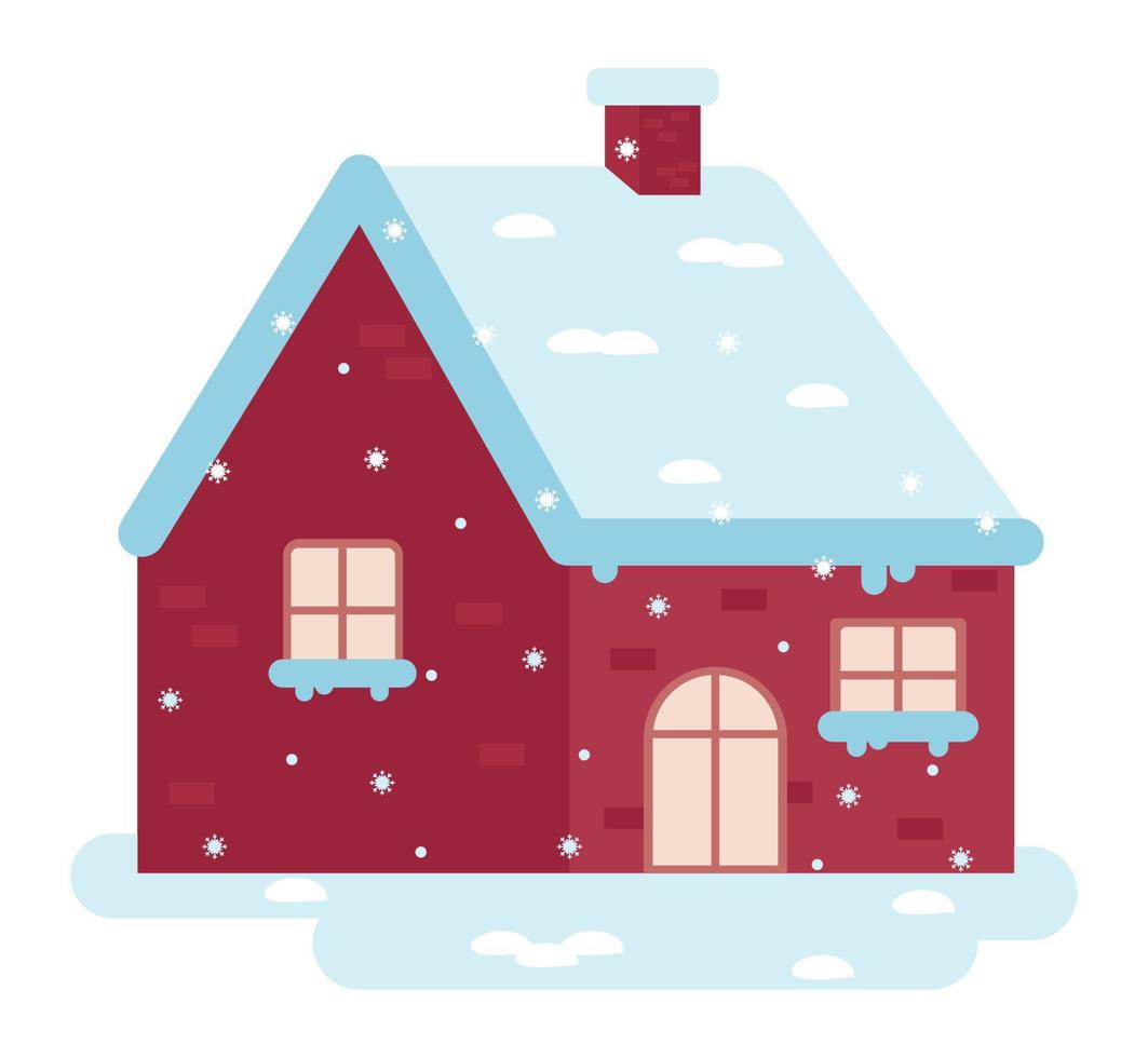 rot Winter gemütlich Haus vektor