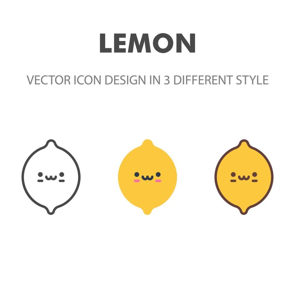 citron ikon. kawai och söt matillustration. för din webbdesign, logotyp, app, ui. vektorgrafikillustration och redigerbar stroke. eps 10. vektor